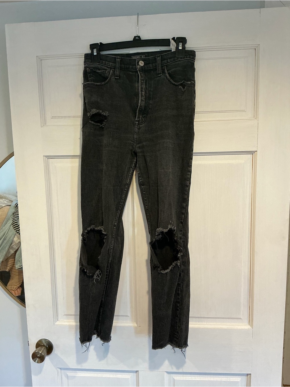 Abercrombie distressed mom jeans